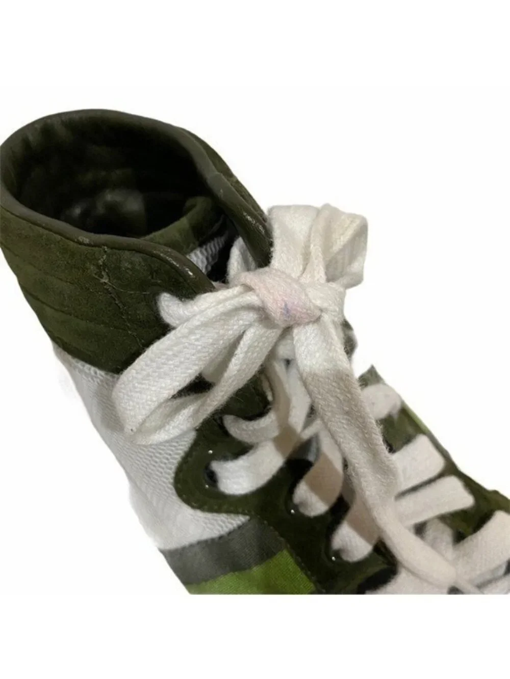 Gucci Dapper High Top Sneakers Green Suede Mesh Designer Shoes 8.5